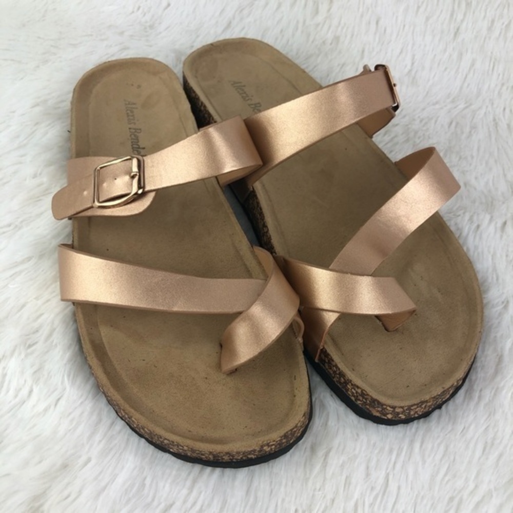 ALEXIS BENDEL Size 10 Rose Gold Sandals EUC
